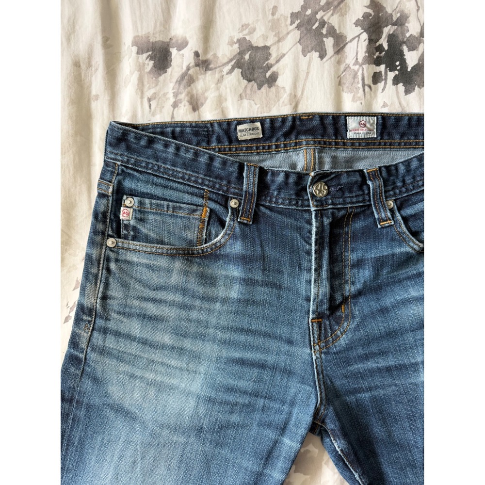 AG Adriano Goldschmied Matchbox Slim Straight Jeans Faded Distressed Made in USA